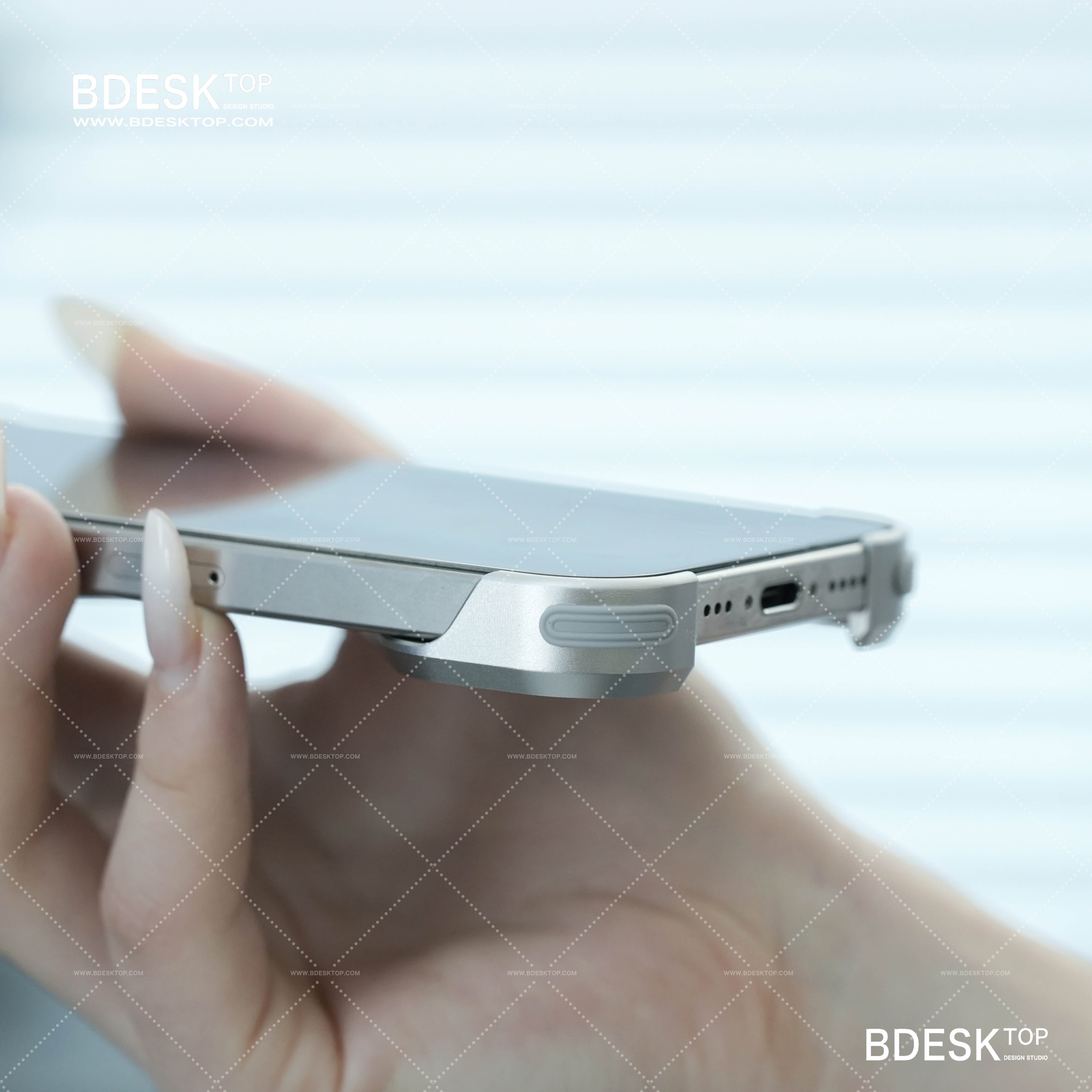 Bdesktop Premium Alloy Frameless Phone Case for 16 Pro Max, Lightweight, Drop-Resistant, Artisan Finish