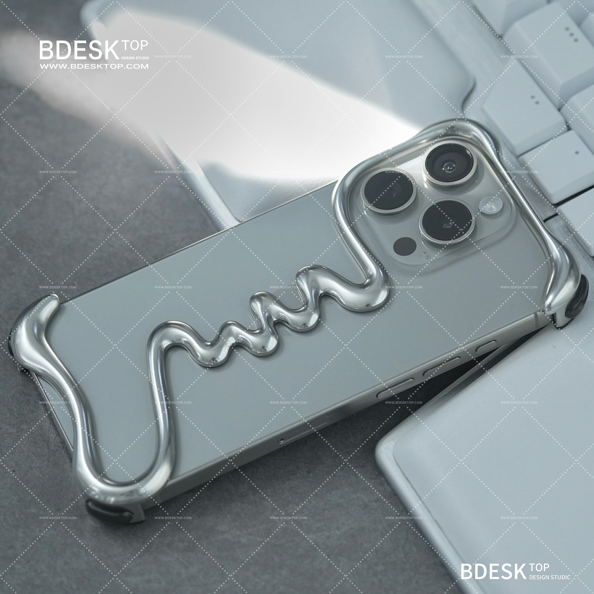 Bdesktop Bayinbuluk Metal Borderless Irregular Ultra-thin Heat Dissipation Skeleton Shell High-end Bare Feeling Mobile Phone Case