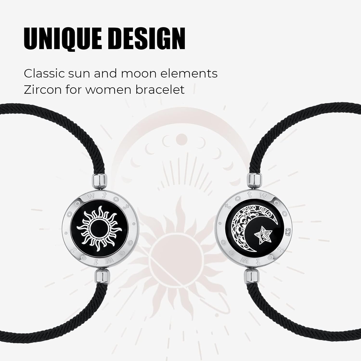 Dacida Long Distance Touch Bracelets for Couples, Vibration & Light up for Love Couples Bracelets | Long Distance Relationship Gifts for Girlfriend Bluetooth Pairing Jewelry