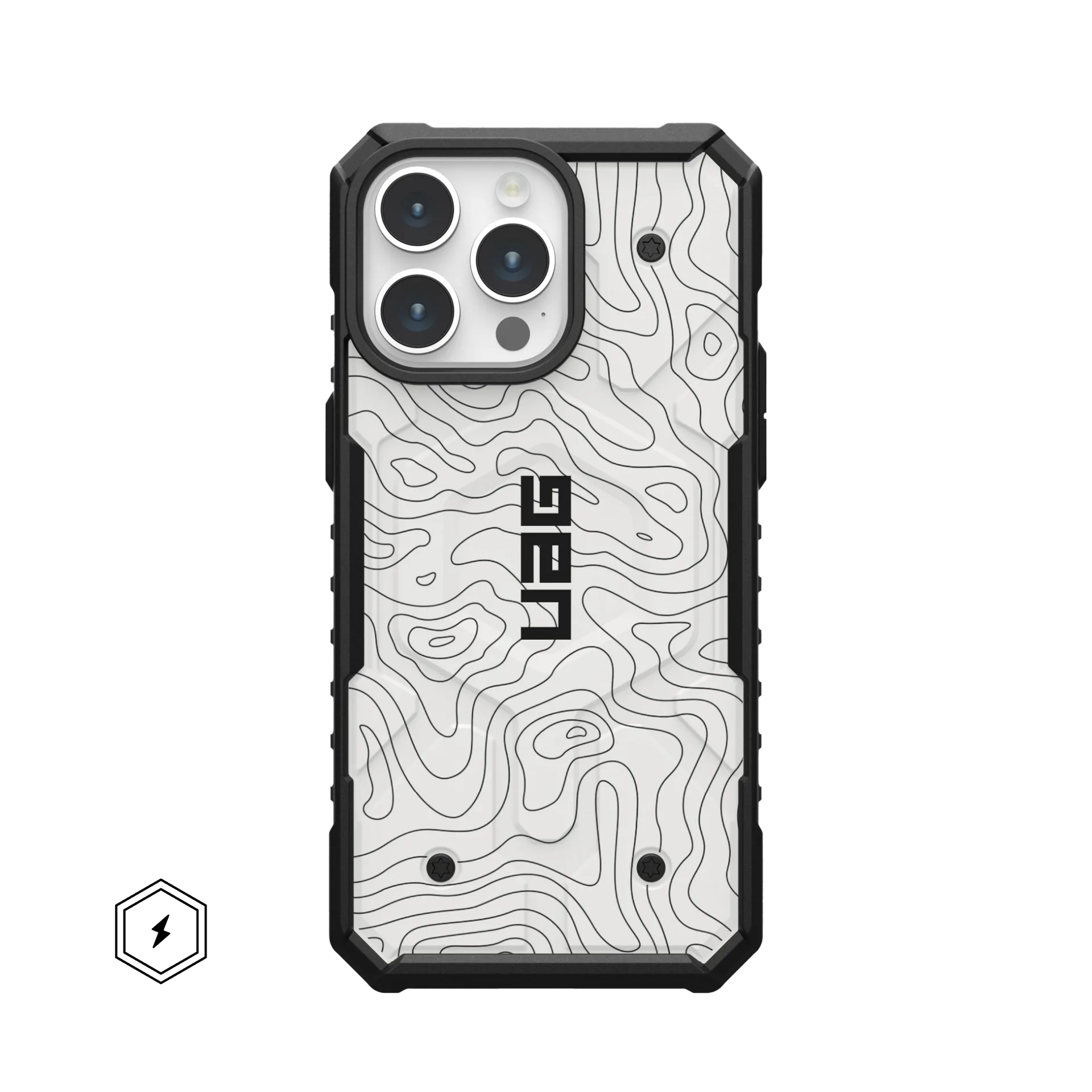 PATHFINDER CASE WITH MAGSAFE FOR IPHONE - WHITE TOPOGRAPHY